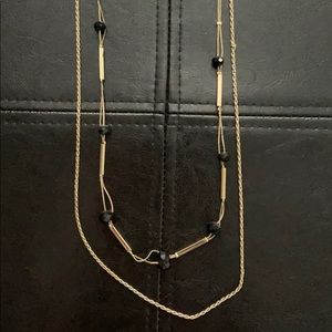 Double chain gold necklace